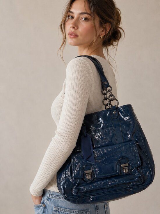 Coach Handbags - Authentic Coach Poppy Blue Teal Patent Leather Hobo Tote Bag H1169-18717